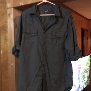 Helix casual button up shirt green/military